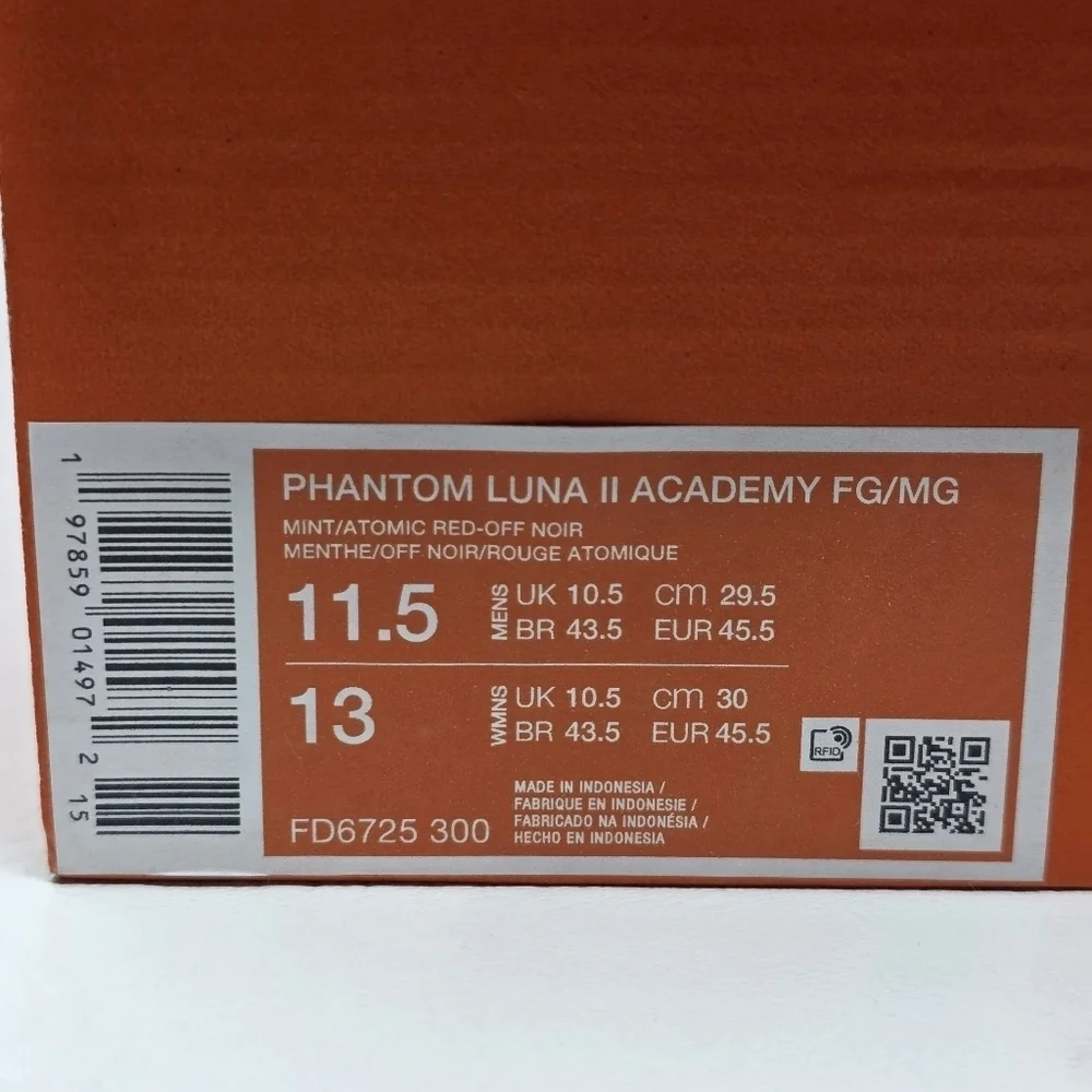 Nike Phantom Luna 2 Academy FG/MG Men's Soccer Shoes Size 11.5 FD6725-300 New